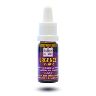 URGENCE  NUIT 10ml sans alcool, Solution de secours