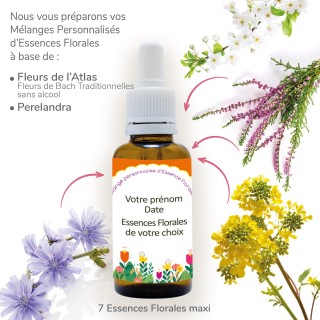 Mélange personnalisé d'Élixirs de Bach, Perelendra et Deva